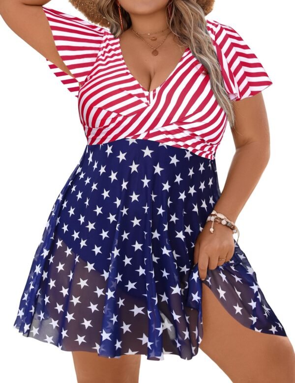 Women's Oversized Swimsuit One-piece Swim Dress - Image 3