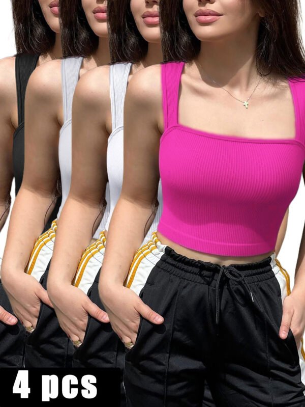 4 Piece Sports Bra Athletic Running Sports Bra Workout Bra Yoga Bra - Image 5