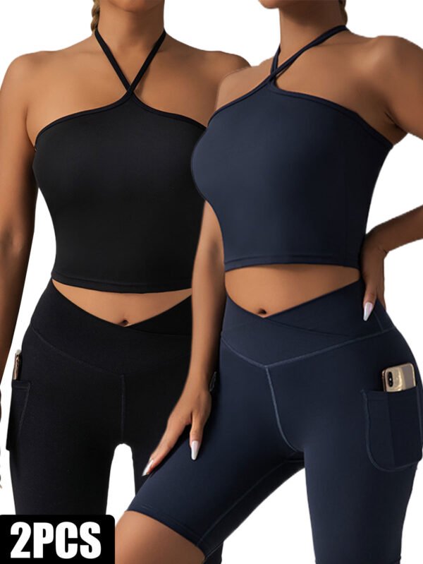 2 Pieces Sports Bra Athletic Running Sports Bra - Image 6
