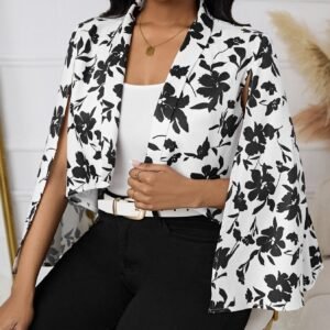 Ladies' Fashionable And Elegant Style With Slit Sleeves For Vacation And Party Suit Jacket